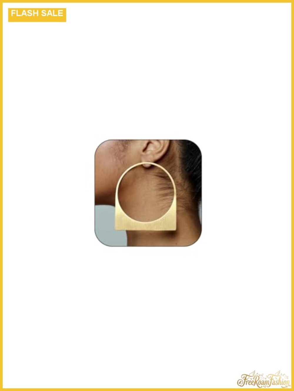 Large Gold Hoop Earrings 14k Plating Chunky Geometric Hollow Brushed Metal